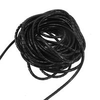 uxcell 6mm Outside Dia 6.4M PE Polyethylene Spiral Cable Wire Wrap Tube Black