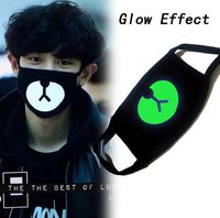 Glow in The Dark Cotton Masks Cute Bear and Demon Half Mouth 3D Face Mask Anti Dust Muffle Face Mouth Mask for Cycling Party (Bear)