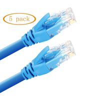Ethernet Cable，15Ft 5Pack Cat 6 Ethernet Cable for Router Modem， JH-Link LAN Cable (Blue)