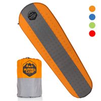 Rugged Camp Self Inflating Sleeping Pad - Sleep Comfortably in The Outdoors - Camping Gear and Accessories for Hiking, Backpacking, Travel - Lightweight and Compact Camping Mat (Orange)