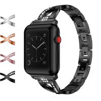 Wekin Bling Rhinestone Replacement Band Compatible for Watch Series 4,3,2,1, Adjustable Stainless Steel Bracelet Strap Wristband Link Metal Clasp 38mm/40mm 42mm/44mm Sport Edition for Women Men