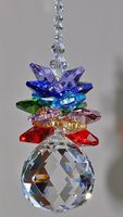 Chakra Crystal Suncatcher,Hanging Prism,Window Ornament,Healing Color Therapy,Crystal Ball