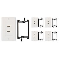Buyer's Point HDMI Wall Plate [UL Listed] with 6-Inch Pigtail (5, White Kit 2 Port)