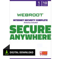 Webroot Internet Security Complete with Antivirus Protection Software | 10 Device | 1 Year Subscription | PC Download