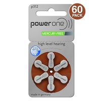 PowerOne Hearing Aid Batteries Size 312 - 100 Packs of 6 Cells