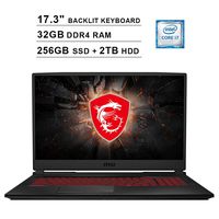 2019 Newest MSI Raider GL75 17.3 Inch FHD 1080p Gaming Laptop (Inter 6-Core i7-9750H up to 4.5GHz, 32GB DDR4 RAM, 256GB SSD (Boot) + 2TB HDD, GeForce GTX 1660 Ti 6GB, Backlit KB, Webcam, Windows 10)