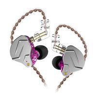 KZ ZSN Pro in Ear Monitor Earbuds, KZ Earphone with 1 Balanced Armature and 1 Dynamic Driver, HiFi IEM with Detachable 2 Pin Cable for Musician Drummer (ZSN Pro NO MIC, Purple)