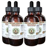 Graviola Alcohol-Free Liquid Extract, Graviola (Annona Muricata) Dried Leaf Glycerite Herbal Supplement 4x4 oz