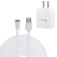 EEEKit 20ft/6M Charging Power Cable Cord + Power Adapter for Arlo Security Camera, Weatherproof Micro-USB Head Indoor/Outdoor Flat Cable for Arlo Camera ONLY