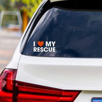 I Love My Rescue Dog Car Sticker