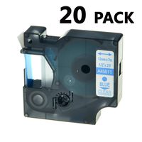 SuperInk 20PK Compatible for DYMO D1 45011 Blue on Clear Label Tape use in LabelManager 300 350 350D 360D 400 420P 450 450D LabelPoint 300 350 LabelWriter 400 450 Duo 3M Series Printer (1/2'' x 23ft)