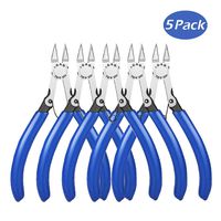 IGAN-330 Wire Flush Cutters, Precision Electronic Model Sprue Wire Clippers Cutter, Blue, (5 Pack)