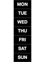 MasterVision Days of The Week Magnets, 1 x 2 Inches Each, 7 Magnets, Black/White