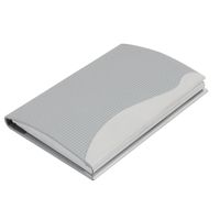 Uxcell Faux Leather Textured Checker Pattern Business Card Case, Grey