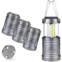 Moobibear 4 Pack LED Camping Lantern Lights Collapsible 500lm COB Technology Waterproof Lantern Battery Powered with Magnetic Base for Night, Fishing, Hiking, Emergencies