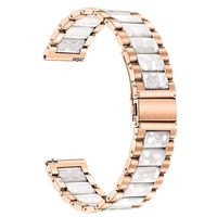 for Galaxy Watch 42mm / Active 2 40mm 44mm Women Bands, TRUMiRR 20mm Stainless Steel & Resin Watchband Quick Release Strap Rose Gold Bracelet for Samsung Gear S2 Classic, Garmin Vivoactive 3