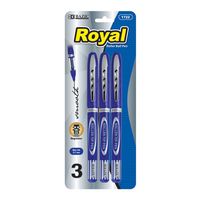BAZIC Royal Blue Rollerball Pen (3/Pack) (Case of 24)