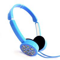 Kasstino Childrens Kids Foldable Funky Headphones Earphone Headset for iPad iPhone MP3 Samsung Cellphone PC Laptop (Blue)