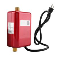 Simlug Instant Water Heater with LCD Display, 110V 3000W Mini Electric Tankless Instant Hot Water Heater Bathroom Kitchen Washing(Red)