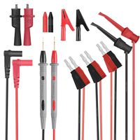 HANDSKIT Multimeter Test Leads,Stackable Banana Test Lead with 30A Alligator Clips,Test Mini Hooks Probe,Silicone Material Soft Cable