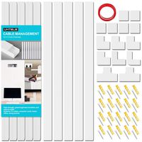 Cord Concealer Cable Management Channel - UMTELE 157 inch White Channel - On-Wall Cord Cover Raceway Kit to Hide Wires for Wall Mount TV, Offices, Computers - 10 X L15.7in X W0.91in X H0.5in - Medium
