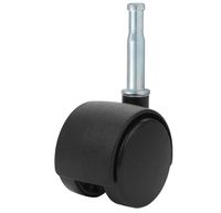 Twin Wheel Caster Solutions TWHN-40N-G02-BK 1.57" Diameter Nylon Wheel Hooded Non-Brake Caster, 5/16" Diameter x 1-1/2" Length Grip Neck Stem, 67 lb Capacity Range