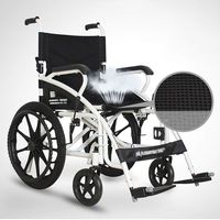 DR - Wheelchair - No Inflatable Folding Manual Wheelchair Portable Elderly Disabled Travel Trolley Wheelchair Size: 91x106.5x70cm (Color : Small Tires)