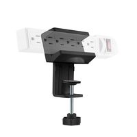 AVLT-Power Power Strip Desk Mount - Desk Clamp Power Strip Holder - Power Strip Clamp Mount - Fits Power Strip with Width Between 1.6" to 2.4" - for Desk Edge, Work Bench, Spinal Condition - Black