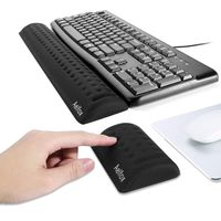 Aelfox Memory Foam Keyboard Wrist Rest&Gaming Mouse Wrist Rest, Ergonomic Design for Office, Home Office, Laptop, Desktop Computer, Gaming Keyboard (Black)