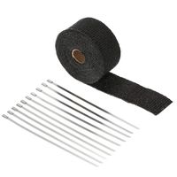 Liobaba 5mx5cmx1.5mm Glass Fibre Exhaust Muffler Pipe Heat Insulation Tape(Color:Black)