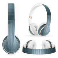 MasiBloom Protective Headset Decal Sticker for Beats Solo 3 Wireless & Solo 2 Wireless On-Ear Headphones Creative Cover Skin (for Solo 2/3 Wireless, Wood- Blue with White)