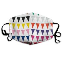 YUIOP Multi Coloured Bunting Printed Mask Neutral Mask for Men and Women Polyester Dust-Proof Breathable Mask