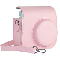 Blummy PU Leather Instax Mini 9 Camera Case for Fujifilm Instax Mini 8/ Mini 8+/ Mini 9 Instant Camera with Adjustable Strap and Pocket (Dark Pink)