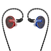 SIMGOT EN700 PRO High Fidelity in-Ear Monitor Headphones with Detachable Cable, Hi-Res Audio Earbuds with Dynamic Balanced Driver, Professional IEM Earphones,Noise-Isolating Musician Headset(Red/Blue)