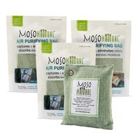 MOSO NATURAL Air Purifying Bags. Odor Eliminator and Odor Absorber. (3) Individually Sealed 200g Green Deodorizer Bags