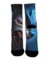 GLORY ART Dress Socks Wild-Wolf-Moon Soft Colorful Fun Pattern Crew Socks Gift for X-mas,Holiday,New Year