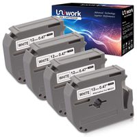 Uniwork Compatible P-Touch Replacement for Brother M-K231 M-231 M-K231S M231 MK-231 Label Tape for PT-M95 PT-90 PT-70BM PT-65 PT-85 Black on White (0.47 Inch x 26.2 Feet 12mm x 8m)(4 Pack)