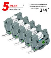 Label Orison 5PK Compatible with Brother P-Touch Label Tape Laminated P touch TZ TZe Tapes 18mm TZ241 TZ-241 TZe241 TZe-241 (3/4 Inch x 26.2 Feet)