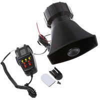 GTP 100W 7 Tone Car Truck Siren Emergency Sounds Electric Horn with Mic PA Microphone Speaker System Amplifier - Hooter/Blaring Police/Ringing Fire Alarm/Ambulance/Siren/Traffic Sound