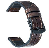 OTOPO Compatible Galaxy Watch 46mm Band/Gear S3 Frontier Bands, 22mm Hybrid Sport Band Vintage Leather Sweatproof Strap Wrist Band for Galaxy Watch 46mm & Gear S3 Smartwatch (Crocodile Brown)