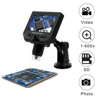 LCD Digital Microscope-4.3 Inch 1080P LED Screen 1-600X Zoom Magnifier with 8 LED Adjustable Light Source,Camera Video Recorder Scientific Discovery Microscope Toy for Kids/Adult,Buit-in Battery