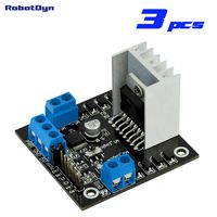 RobotDyn - 3 PCS - Motor Driver with Additional Logic System, L298N for 2 DC-Motors or 1 Stepper Motor (4A), for Arduino Uno, Mega, Leonardo, STM32, Raspberry pi