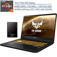 2020 ASUS TUF 15.6" FHD VR Ready Gaming Laptop Computer, AMD Ryzen 7 3750H Quad-Core (Beat i7-8565u), 24GB DDR4 RAM, 1TB HDD + 1TB PCIe SSD, GeForce GTX 1650, Windows 10+ EST 500GB External Hard Drive