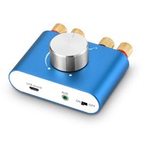 Nobsound Mini 50W x 2 Bluetooth Power Amplifier; 2.0 Channel Stereo Hi-Fi Digital Amp; Wireless Audio Receiver; PC Sound Card for Home Speakers with Power Supply Upgrade Version (Blue)