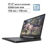 Dell G7 7790 17.3-Inch FHD 1080P Gaming Laptop, Intel 6-Core i7-9750H up to 4.5GHz, NVIDIA GTX 1660 Ti 6GB, 32GB DDR4 RAM, 1TB SSD (Boot) + 1TB HDD, USB-C, HDMI, RGB Backlit Keyboard, Windows 10