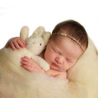 Sunmig Newborn Baby Wool Fluff Photo Props Merino Basket Stuffer Basket Filler Rug Photography Prop (Beige)