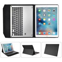 Protective ipad/tablet Case, Egmy Popular 1pc For iPad Air2 9.7inch Ultra Aluminum Bluetooth Keyboard with Leather Case Cover (Black)