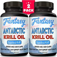 (2-Pack) Pure Antarctic Krill Oil 1000mg with Astaxanthin 120 Caps Omega 3 6 9 - EPA DHA - 100% Purified, Mercury Free and Wild Caught - Non GMO - Gluten Free - Pure Krill Oil