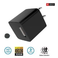 Home Surveillance Charger Camera 1080P Motion Detection Wall Adapter Camera Loop Recording 32Gb Inside