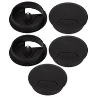 uxcell PC Desk Wire Outlet Grommet Cable Hole Cover 60mm Dia 5pcs Black